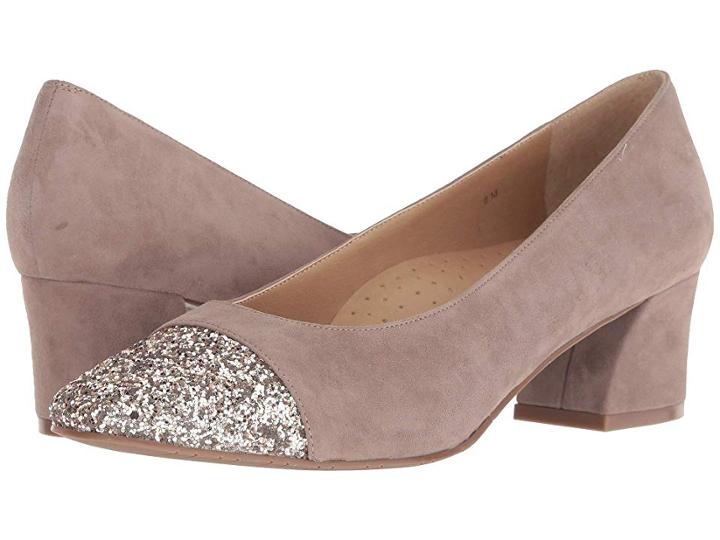 Vaneli Pepper (truffle Suede With Glitter) Women's 1-2 Inch Heel Shoes