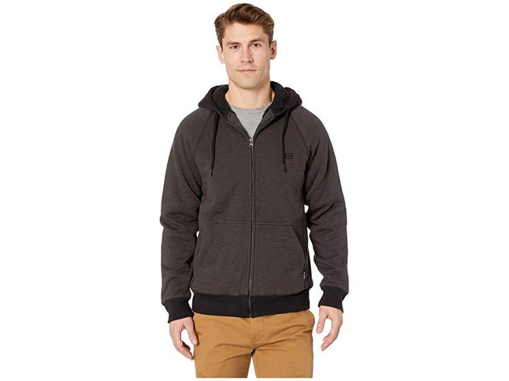 Billabong Balance Sherpa Zip Hoodie (black Heather) Men's Sweatshirt