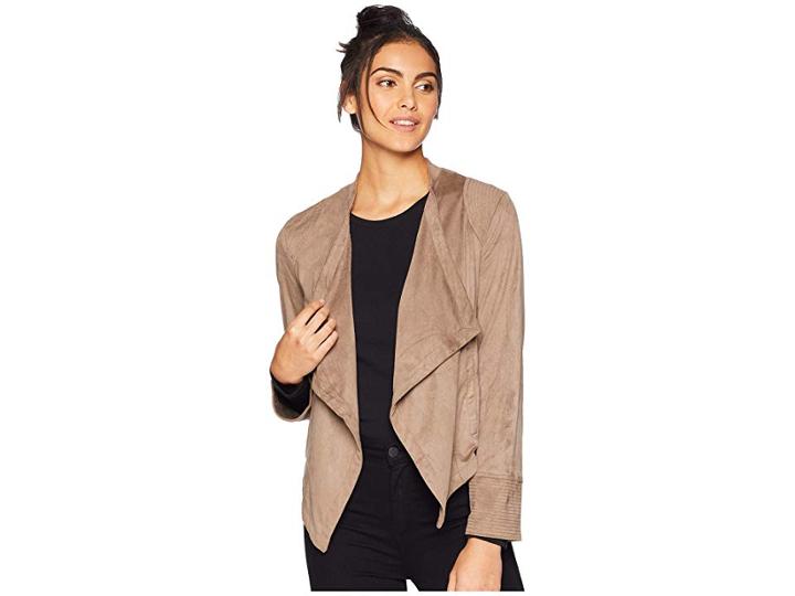 Jack By Bb Dakota Big City Nights Faux Suede Drape Front Jacket (walnut) Women's Coat