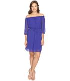 Kensie Crepe Chiffon Dress Ksdk7168 (electric Purple) Women's Dress