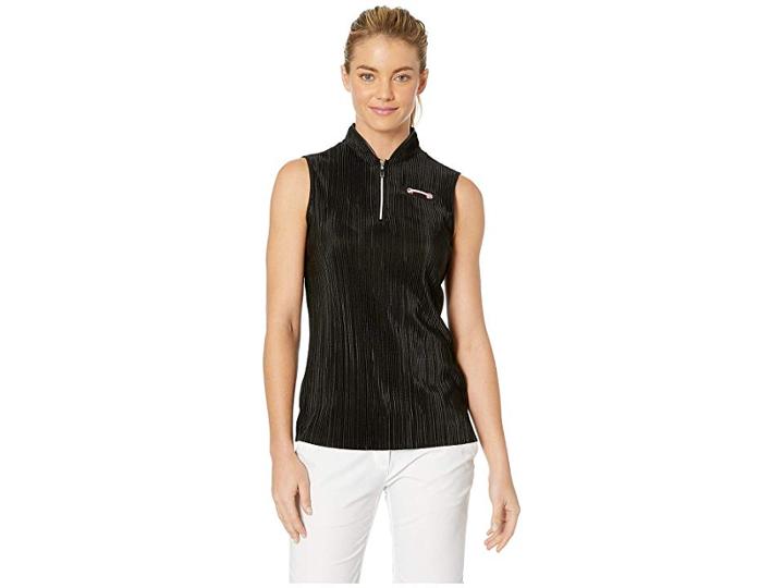 Jamie Sadock Crunchy Sleeveless Top (jet Black) Women's Clothing