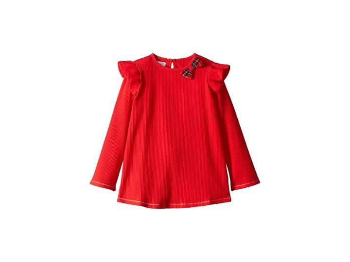 Mud Pie Ruffle Tartan Bow Tunic (infant/toddler) (red) Girl's T Shirt