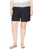 Columbia Plus Size Sandy Rivertm Color Blocked Shorts (black/columbia Grey/white) Women's Shorts