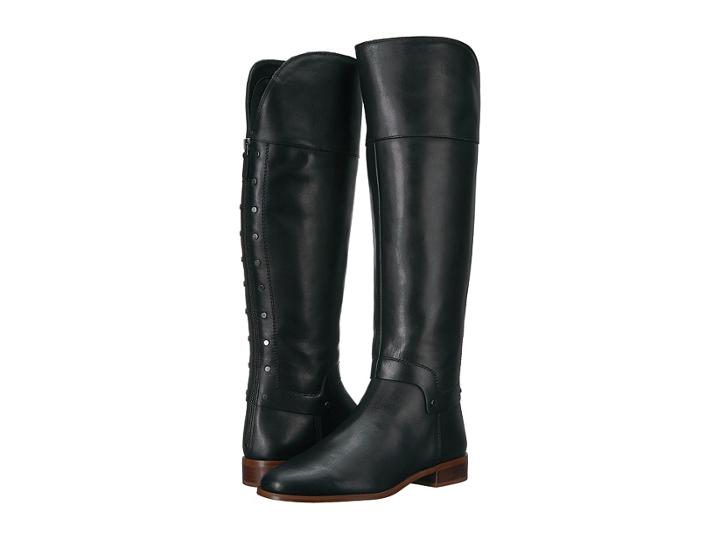 Franco Sarto Roxanna (black Bally Leather) Women's Dress Zip Boots