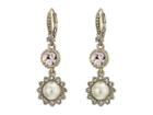 Marchesa Pearl Double Drop Earrings (gold/cream/silk) Earring