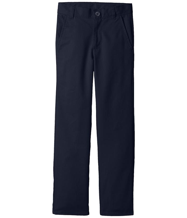 Nautica Kids Slim Flat Front Twill Double Knee Pants (big Kids) (navy) Boy's Casual Pants