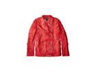 Oscar De La Renta Childrenswear Moto Zip Textured Leather Jacket (little Kids/big Kids) (poppy Red) Girl's Coat