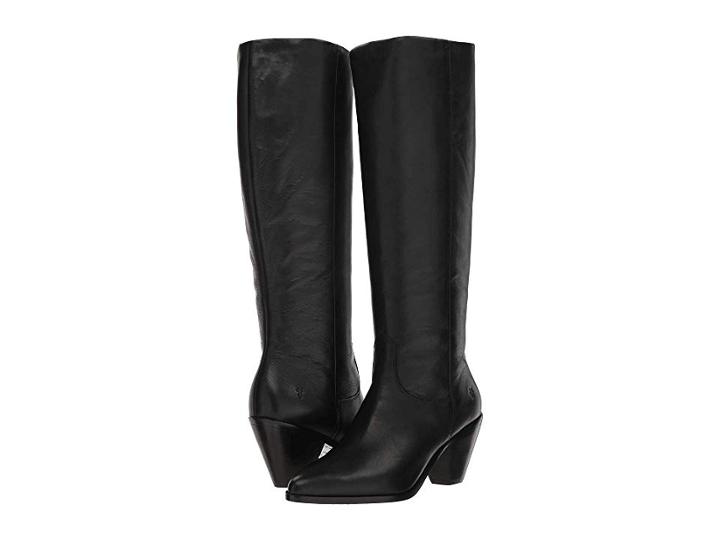 Frye Lila Slouch (black Polished Soft Full Grain) Women's  Boots
