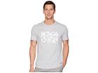 Lacoste Short Sleeve Jersey Multi Crock Regular (silver Chine/white) Men's Short Sleeve Pullover