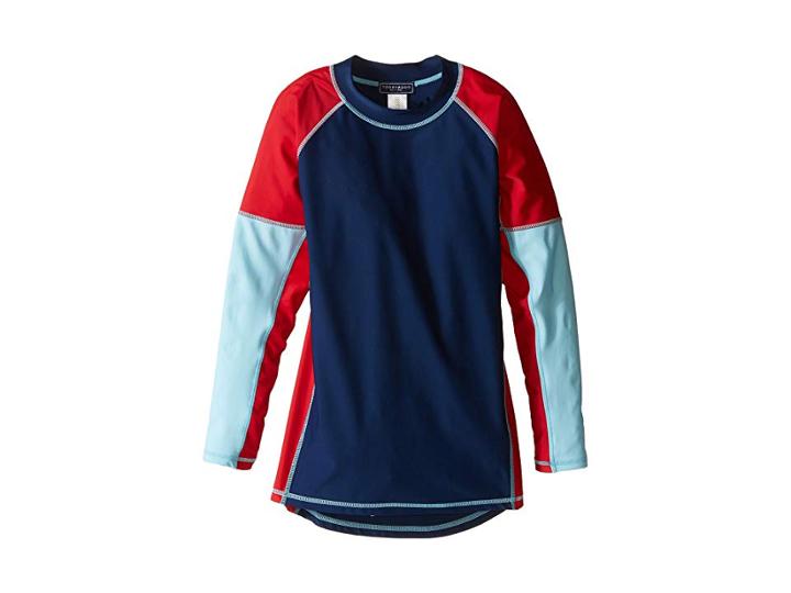 Toobydoo Long Sleeve Rashguard (infant/toddler/little Kids/big Kids) (navy/red/blue) Boy's Swimwear