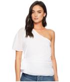 1.state One Shoulder Wrap Waist Blouse (ultra White) Women's Blouse