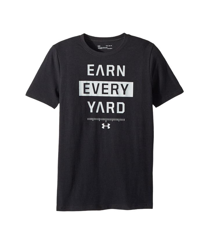 Under Armour Kids Earn Every Yard Short Sleeve Tee (big Kids) (black/reflective/reflective) Boy's T Shirt