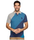 U.s. Polo Assn. Slim Fit Striped Short Sleeve Pique Polo Shirt (rinse Blue Heather) Men's Short Sleeve Pullover