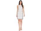 Maggy London Floral Disc Jacquard Novelty Shift With Pom Pom Detail (black/white) Women's Dress