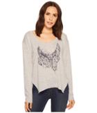 Roper 1427 Scoop Neck Long Sleeve Sweater (grey) Women's Clothing