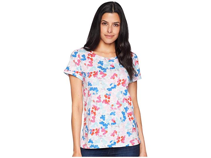 Joules Nessa Printed Jersey T-shirt (bright White Ditsy) Women's T Shirt
