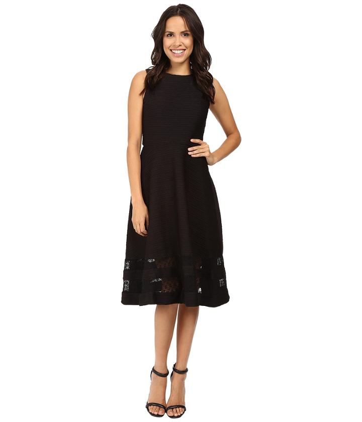 Taylor Corded Knit With Mesh Inserts (black) Women's Dress