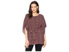 Michael Michael Kors Glam Morris Tunic Top (black/maroon) Women's Clothing