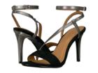Calvin Klein Nyssa (black/dark Silver Suede/metallic Stingray Print Leather) Women's Shoes