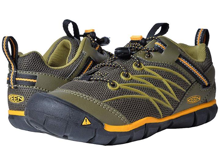 Keen Kids Chandler Cnx (little Kid/big Kid) (dark Olive/citrus) Boys Shoes