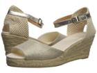 Soludos Open-toe Midwedge 70mm (platinum) Women's Wedge Shoes