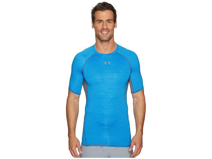 Under Armour Armour(r) Heatgear(r) Printed S/s Tee (mako Blue/graphite/mako Blue) Men's T Shirt