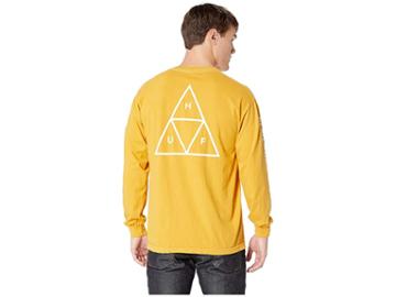 Huf Essentials Tt Long Sleeve Tee (mineral Yellow) Men's T Shirt