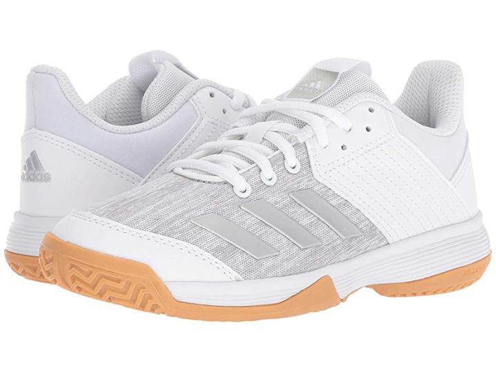 Adidas Kids Ligra 6 Volleyball (little Kid) (white/silver/grey) Kids Shoes