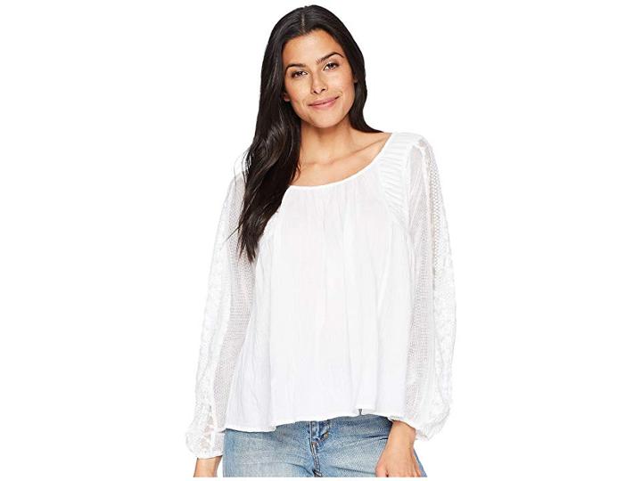 Lucky Brand Cross-back Peasant Top (lucky White) Women's Clothing