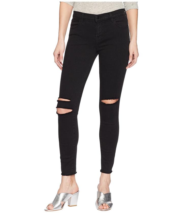 J Brand 8227 Ankle Mid-rise Skinny In Black Mercy (black Mercy) Women's Jeans