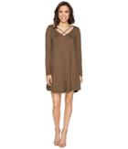 Culture Phit Mille Long Sleeve Dress With Strap Detail (olive) Women's Dress