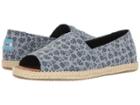 Toms Alpargata Open Toe (blue Ditsy Floral) Women's Flat Shoes