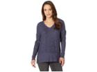 Alexander Jordan V-neck Hacci Top W/ Rib Sleeves (heather Navy) Women's Clothing