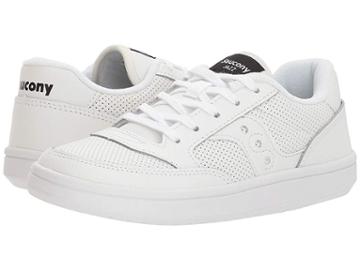 Saucony Kids Originals Jazz Court (little Kid/big Kid) (white Leather) Boys Shoes
