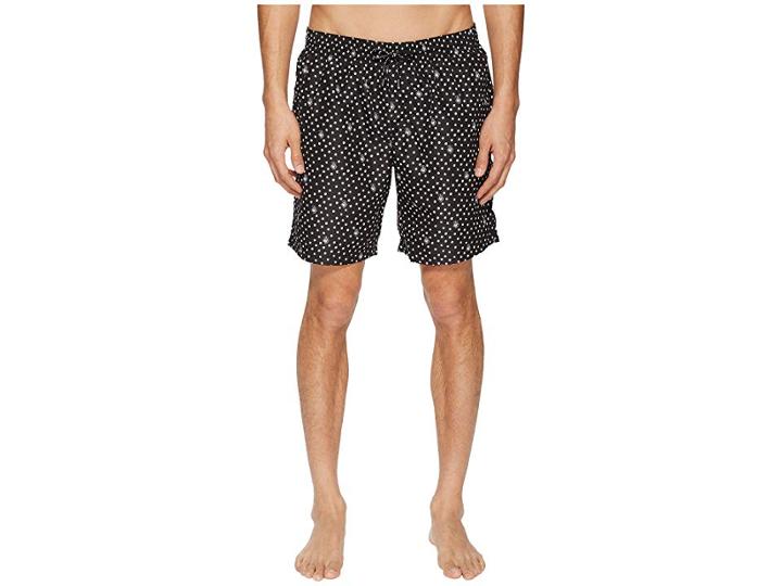 Dolce & Gabbana Mid Length Polka Dot Swimsuit Boxer W/ Bag (white/black) Men's Swimwear