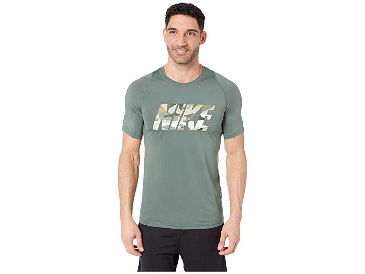 Nike Pro Top Short Sleeve Fitted 2 Layer Camo (mineral Spruce) Men's Clothing