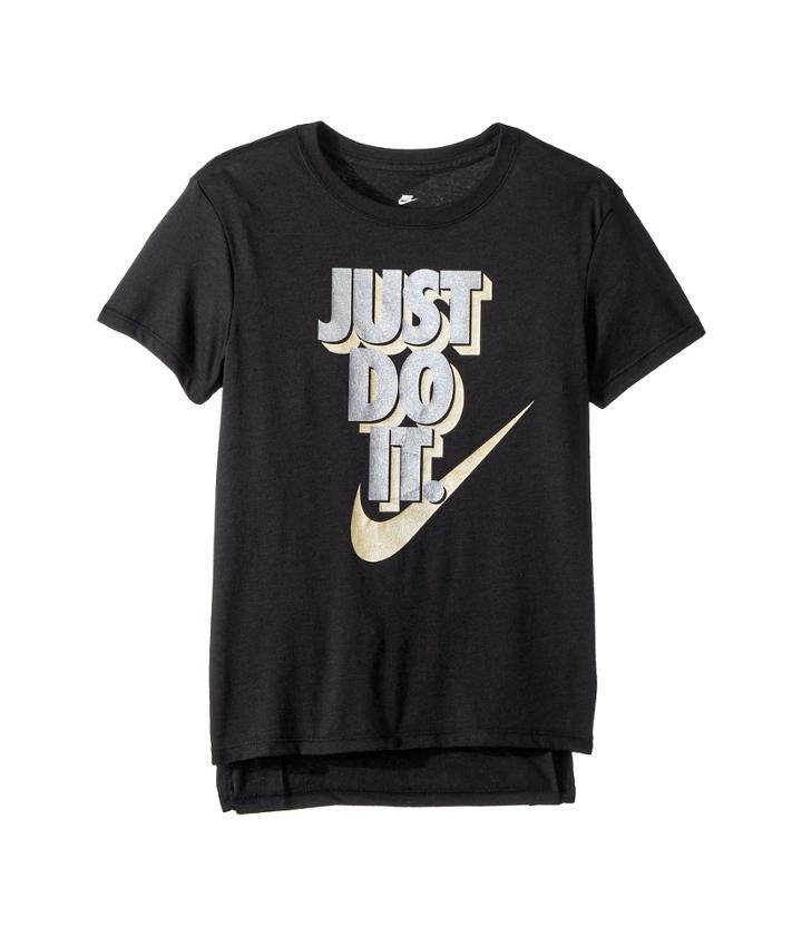 Nike Kids Sportswear Just Do It T-shirt (little Kids/big Kids) (black) Girl's T Shirt