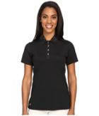 Adidas Golf Essentials Sport Mesh Print Polo (black) Women's Short Sleeve Pullover