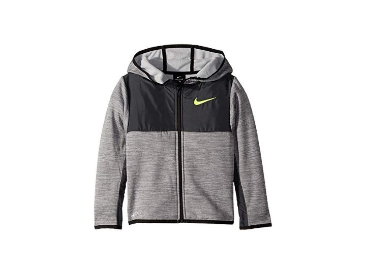 Nike Kids Winterized Therma Full Zip Hoodie (little Kids) (cool Gray Heather) Boy's Coat