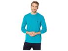 U.s. Polo Assn. Long Sleeve Crew Neck Solid Thermal Shirt (shocking Peacock) Men's Long Sleeve Pullover