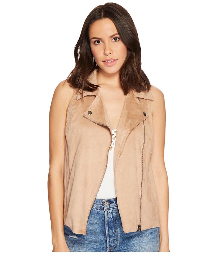 Jack By Bb Dakota Elion Faux Suede Moto Vest (sienna) Women's Vest