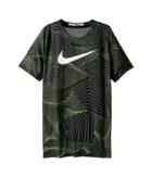 Nike Kids Pro Short Sleeve Printed Training Top (little Kids/big Kids) (black) Boy's Clothing