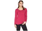 Tribal Long Sleeve Top With Chest Pocket (cerise) Women's Long Sleeve Pullover