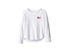 Vineyard Vines Kids Long Sleeve Puzzle Whale Tee (toddler/little Kids/big Kids) (white Cap) Girl's T Shirt