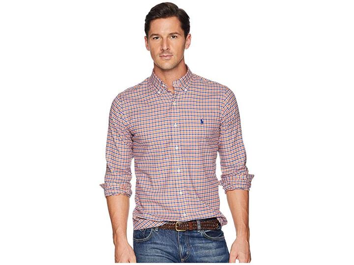 Polo Ralph Lauren Classic Fit Lightweight Twill (tiger/beige Multi) Men's Clothing