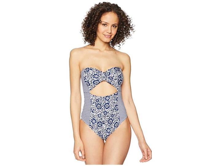 Splendid Check Please One-piece (navy) Women's Swimsuits One Piece