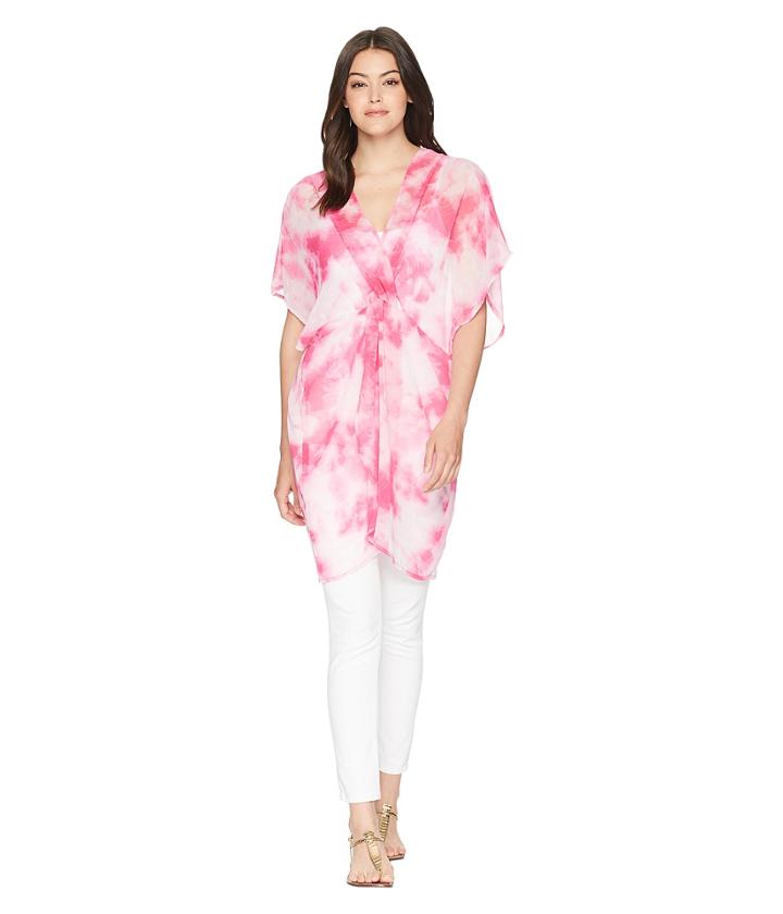 Betsey Johnson Knot Today Twist Front Poncho (pink) Women's Clothing