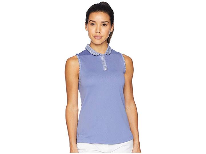 Nike Golf Dry Polo Sleeve Texture (purple Slate/flat Silver) Women's Clothing