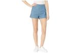 Juicy Couture Denim Multicolor Embroidered Shorts (sea Wash) Women's Shorts