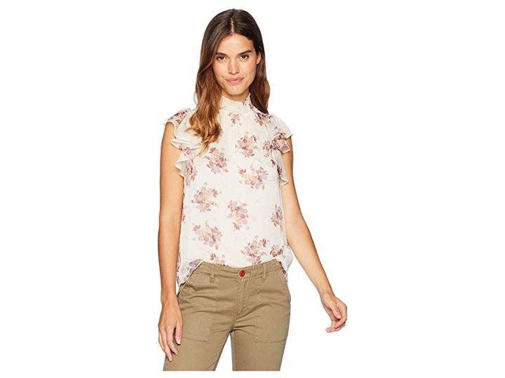 1.state Wildflower Flutter Sleeve Blouse (soft Ecru) Women's Blouse